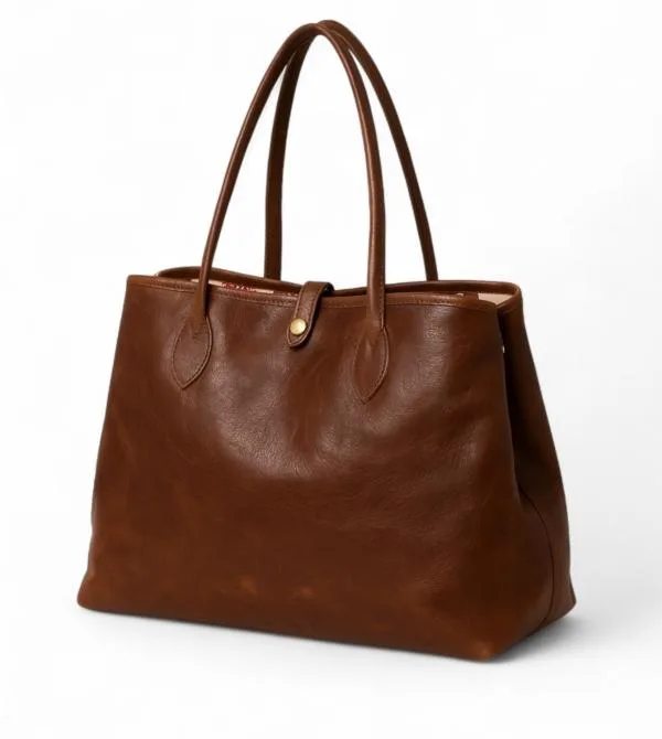 Leather tote bag